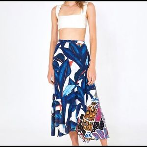 SOLD FARM RIO Palm Patchwork Wrap Skirt